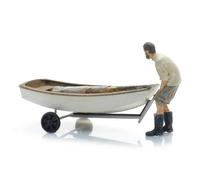 Artitec 387.582 Barca a vela Optimist con rimorchio e pesonaggio, HO 1:87