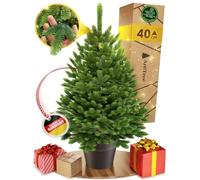 ArtiTree Albero di Natale Artificiale in Vaso, Verde, 40 cm | Compatto e realistico, con aghi 3D in 100% PE e tronco dall'aspetto naturale. Già stabile nel vaso, ideale per interni