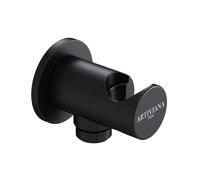 Artiviana Universal presa d'acqua con supporto doccetta, metallo, R0006AC1NE, Universal nero opaco [Rubinetteria Bagno > Gomito di collegamento a parete]