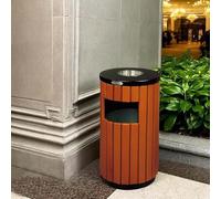 Artiz Cestino Per Rifiuti Da Esterno Per Uso Commerciale Con Posacenere, Contenitore Per La Raccolta Dei Rifiuti Ad Alta Capacità Ideale Per Patii, Parchi, Sentieri E Hotel(Imitation wood grain-A)