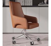 Artiz Sedia Da Ufficio In Pelle Con Braccioli, Sedia Da Scrivania Ergonomica Con Ruote, Altezza Regolabile Per Ufficio, Sala Lettura E Riunioni(Light brown)