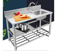 Artiz Set Lavello Da Cucina Indipendente A Vasca Singola, Con Doppi Ripiani, Lavello In Acciaio Inox Per La Preparazione E Lavello Di Servizio Per Ristoranti/garage(90x50x80cm)