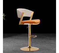 Artiz Sgabelli Da Bar Girevoli E Imbottiti, Altezza Seduta 25,6"-33,45", | Sgabelli Regolabili Per Isola Cucina Con Base E Gambe In Metallo Dorato Sedia Da Bar Girevole A 360°(Orange-white,1PCS)