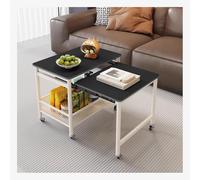 Artiz Tavolino Moderno Con Cestino Portaoggetti, Tavolino Da Caffè Quadrato Impilabile Tavolino Da Caffè Portatile Con Ruote, Comodino Per Soggiorno, Camera Da Letto, Divano(White-D)
