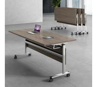 Artiz Tavolo Pieghevole Per Conferenze Con Pannello Di Cortesia E Ruote, | Tavoli Mobili Moderni Per Formazione Con Piano Ribaltabile, Tavolo Modulare Impilabile Per Riunioni per Uffici(140x40x75cm)