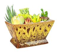 ARTKETTY Vasi per piante, grandi vasi per piante grasse con drenaggio, vasi in ceramica per interni ed esterni, per piante di cactus, bonsai, fioriere smaltate, contenitore per scrivania, decorazione