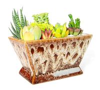 ARTKETTY Vasi per piante, grandi vasi per piante grasse con drenaggio, vasi in ceramica per interni ed esterni, per piante di cactus, bonsai, fioriere smaltate, contenitore per scrivania, decorazione