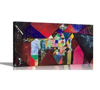 Artley Prints - Gioiello municipale di Paul Klee Canvas Wall Art l Stampe incorniciate l Espressionismo Decorazione pittura a olio Ristampa appeso opere d'arte 86 x 45cm (34 x 18 pollici)