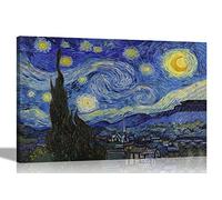 Artley Prints Notte stellata di Vincent Van Gogh, stampa su tela astratta per la decorazione della casa moderna con cornice, riproduzione della pittura a olio, 60 x 40 cm, formato A2