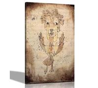 Artley Prints - Nuovo Angelo di Paul Klee Quadro su tela da parete | Decorazione per la casa moderna pronta da appendere | Stampe per soggiorno extra large 101 x 76 cm (40 x 30 pollici)