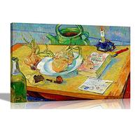 Artley Prints Piatto di cipolle di Vincent Van Gogh su tela da parete con foto incorniciate colorate l Opera d'arte della cucina 60 x 40 cm (24 x 16 pollici) A2