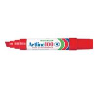 Artline 100 pennarello a punta scalpello da 12 mm, 6 pezzi (rosso)