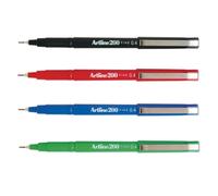Artline 200 Linea Sottile Disegno Tecnico Penna Rosso, Nero, Blu, Verde x3 Di