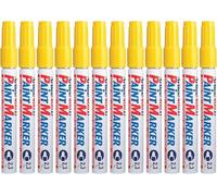 Artline 400XF Pennarelli a vernice per legno, plastica e tela, il pennarello impermeabile ideale per interni ed esterni, pennarelli permanenti opachi con punta tonda da 2,3 mm, giallo, confezione da