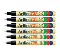 'Artline Confezione da 6 pennarelli"725 permanente indelebile punta conica 0,4 mm Nero
