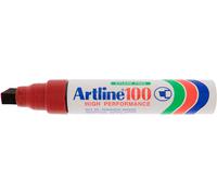 Artline MARCATORE INDELEBILE 100 ROSSO PUNTA SCALPELLO 7-12 mm ASCIUGA VELOCE RICARICABILE