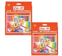 Artline Matite colorate Triart, confezione da 24 pezzi, ottima miscelazione e miscelazione dei colori, sicure per i bambini