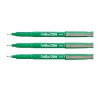 'Artline Set di 3 penne feltro"200 permanente indelebile punta 0,4 mm Verde