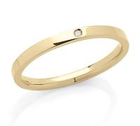 Artlinea Forever Fede squadrata larga 2 mm con diamante in Oro 18kt Giallo a misura 12