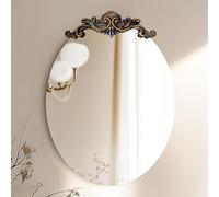 Artloge Specchio Barocco da Parete Ingresso: 3D Motivi Rilievo Specchio Decorativo Bagno 70x90cm Ovale Specchio Vintage Decorazione per casa d'arte Corridoio Entrata Soggiorno Camera da Letto