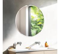 Artloge Specchio Tondo da Parete ingresso: 60cm Specchio Rotondo Bagno Senza cornice Decorativo da Parete Moderno Argento Vetro con Bordo Smussato per Camera Letto Corridoio Entrata