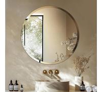 Artloge Specchio Tondo da Parete ingresso: 80cm Grande Specchio Rotondo Bagno Senza cornice Decorativo da Parete Moderno Argento Vetro con Bordo Smussato per Camera Letto Corridoio Entrata