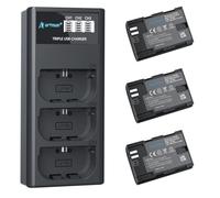 Artman - Confezione da 3 batterie LP-E6 LP-E6 LP-E6N e caricabatterie LCD compatibili con Canon EOS R6 R5 R 90D 80D 70D 60D 60DA 6D 6D Mark II 5D Mark II/III/IV 5DS 5DS R 7D 7D Mark II XC15 XC10 BMPCC