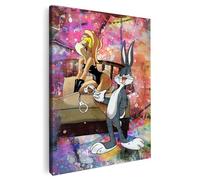 Artmazing | Bugs Bunny Quadro colorato | Immagine Bugs Bunny | S-Art Immagini | Bugs Bunny Immagini Moderni | Fantastici quadri da parete per soggiorno | Murale Bugs Bunny Deko XXL | Tela XXL | Bugs