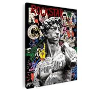 Artmazing | Quadro da parete XXL 45 x 60 cm su tela | David Pop Art | Telaio in legno massello certificato FSC | Stampa artistica di qualità per soggiorno, camera da letto, cucina e ufficio