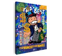 Artmazing | Quadro da parete XXL 45 x 60 cm su tela | Mr. Monopoly Pop Art | Telaio in legno massello certificato FSC | Stampa artistica di qualità per soggiorno, camera da letto, cucina e ufficio