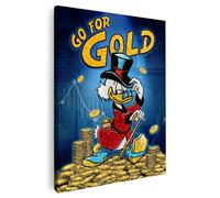 Artmazing | Quadro da parete XXL 80 x 120 cm su tela | Go for Gold Dagobert | Cornice in legno massiccio certificata FSC | Stampa artistica di qualità per soggiorno, camera da letto, cucina e ufficio