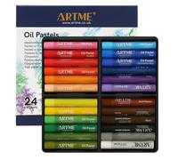 Artme Bastoncini di pittura a olio, 24 colori vivaci assortiti, texture intensa, colori ricchi e sfumabili, per tela e carta, ad alta copertura, pastelli professionali a base di olio per pittura