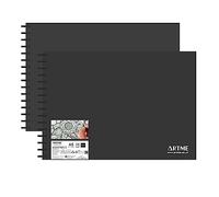 Artme Blocco per Schizzi A5 2pz, 30 Fogli (160 gsm), Rilegatura a Spirale per Album da Disegno