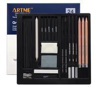 Artme Set di schizzi in grafite da 24 pezzi - Kit completo per disegnare