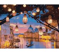 Artnapi Diamond Painting Set 5D DIY | Diamond Painting Immagini | Luci notturne di Venezia 30 x 40 | Diamond Painting Painting in base ai numeri, mosaico di diamanti per decorazione della casa