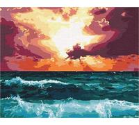 Artnapi Dipingere con i numeri, adulti con cornice, dipinta a mano, forza dell'oceano, kit per principianti e adulti, set con colori acrilici e pennelli, tela da 40 x 50 cm, ideale come regalo
