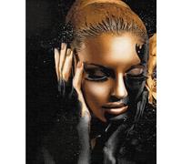 Artnapi Dipingere con i numeri, adulti con cornice, dipinta a mano, luce e oscurità, kit per principianti e adulti, set con colori acrilici e pennelli, tela da 40 x 50 cm, ideale come regalo