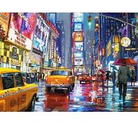 Artnapi Dipingere con i numeri, adulti con cornice, dipinta a mano, notte a New York, kit per principianti e adulti, set con colori acrilici e pennelli, tela da 40 x 50 cm, ideale come regalo