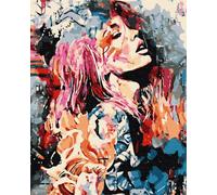 Artnapi Dipingere con i numeri, adulti con cornice, dipinta a mano, ritratto ad acquerello, kit per principianti e adulti, set con colori acrilici e pennelli, tela da 40 x 50 cm, ideale come regalo