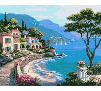 Artnapi Dipingere con i numeri, adulti senza cornice, libro e kit per principianti e adulti, set con colori acrilici e pennelli, tela 40 x 50 cm, ideale come regalo