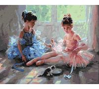 Artnapi Dipingere con i numeri, kit per adulti per bambini con cornice 40 x 50 cm (belle ballerine) - Dipinto ad olio su tela - Divertente e rilassante, anti lo stress, imparare a dipingere
