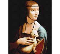 Artnapi Dipingere con i numeri, kit per adulti per bambini con cornice 40 x 50 cm (donna con un Hermelin Leonardo da Vinci) - Dipinto ad olio su tela - molto divertente e rilassante, anti