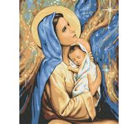 ARTNAPI Dipingere con i numeri, kit per adulti per bambini con cornice 40 x 50 cm (Santa Madre Dio, Maria) - Dipinto ad olio su tela - molto divertente e rilassante, anti lo stress