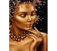 Artnapi Set Diamond Painting 5D Fai da Te | Immagini Bellezza Dorata 30 x 40 cm | Mosaico Con Diamanti per Decorazione Della Casa