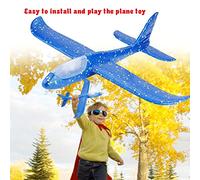 ARTOCT Mini Aereo Giocattolo con Lancio Manuale con Luci (Blu) | Materiale EPP flessibile, design con bilanciamento della sfera in acciaio, divertimento notturno, adatto a bambini e