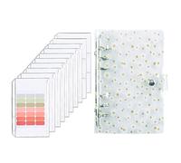 ARTOCT Raccoglitore per il Bilancio A6, Piano di Budget con Copertina Chiara di Paillettes e 8 Buste con Cerniera per Contanti, Organizer per Soldi con Etichette, Taccuino Portafoglio per il Risparmio