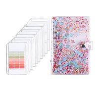 ARTOCT Raccoglitore per il Budget A6, Planner di Bilancio con Copertina di Paillettes Trasparente e 8 Buste per Contanti con Cerniera, Organizer per Soldi con Etichette, Notebook Portafoglio per