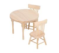 ARTOCT Set da Pranzo per Casa delle Bambole, Modello Mini Sedia da Tavolo | Materiale in betulla, design retrò, ideale per la casa delle bambole, si adatta a vari stili di arredamento