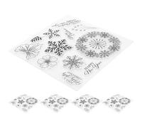 ARTOCT Timbro Trasparente in Silicone Natalizio, 5 Pezzi di Accessori Decorativi Fatti a Mano a Forma di Fiocco di per Biglietti D'auguri