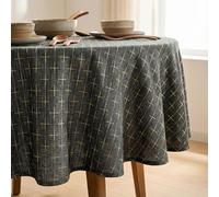 Artoid Mode Boho Talpa - Tovaglia rettangolare in cotone e lino, 140 x 140 cm, ricamo a croce, tinta unita, lavabile, per cucina, vacanze, feste, decorazione